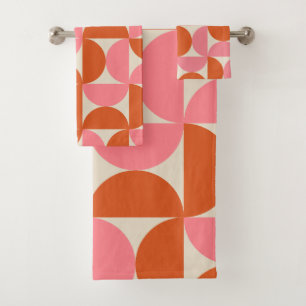 Motif géométrique moderne du milieu du siècle rose