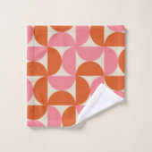 Motif géométrique moderne du milieu du siècle rose (Gant de toilette)