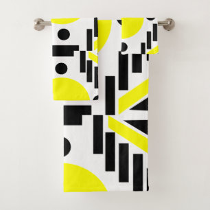Motif géométrique moderne jaune noir