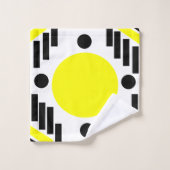 Motif géométrique moderne jaune noir (Gant de toilette)