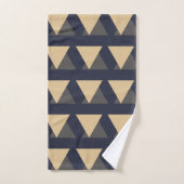 Motif géométrique moderne moderne design Navy Tan  (Serviette à main)