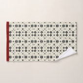 Motif géométrique moderne noir blanc rouge (Serviette à main)
