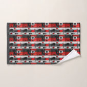 Motif géométrique moderne noir gris blanc rouge (Serviette à main)