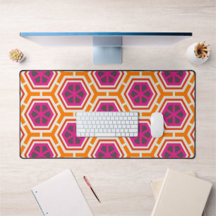 Motif géométrique moderne rose et orange rétro