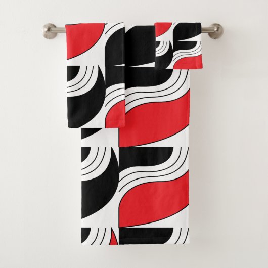 Motif géométrique moderne rouge noir (En situation)