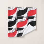 Motif géométrique moderne rouge noir (Gant de toilette)