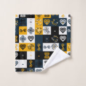 Motif géométrique moderne tendance jaune   (Gant de toilette)