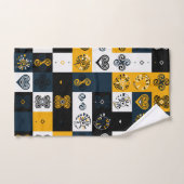 Motif géométrique moderne tendance jaune   (Serviette à main)
