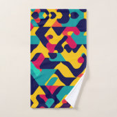 Motif géométrique moderne twitch jaune bleu rose (Serviette à main)