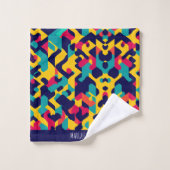 Motif géométrique moderne twitch jaune bleu rose (Gant de toilette)