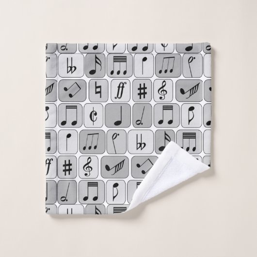 Motif géométrique monochrome élégant de notes de (Gant de toilette)