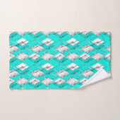 Motif géométrique néo-turquoise. (Serviette à main)