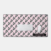 Motif géométrique noir, blanc et rose (Clavier et souris)
