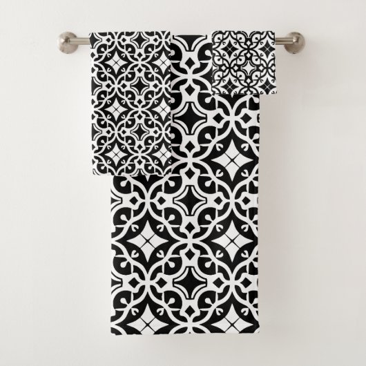 Motif géométrique noir et blanc (En situation)