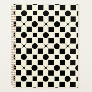 Motif géométrique noir et blanc avec cercles