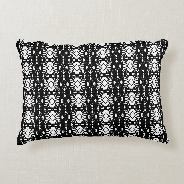 Motif géométrique noir et blanc Coussin (Devant)