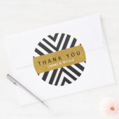 Motif géométrique noir et blanc & Sticker or (Enveloppe)
