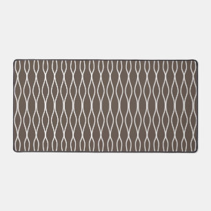 Motif géométrique ondulé abstrait blanc sur marron