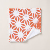 Motif géométrique orange et blanc (Gant de toilette)