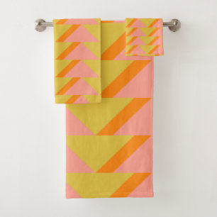 Motif géométrique orange jaune rétro