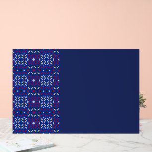 Motif géométrique pixel traditionnel en bleu profo