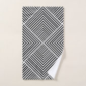 Motif géométrique rayé noir et blanc (Serviette à main)
