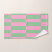 Motif géométrique rayé rose et vert (Serviette à main)