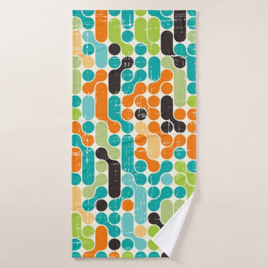 Motif géométrique rétro abstrait (Serviette de bain)