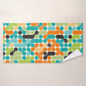 Motif géométrique rétro abstrait (Serviette de bain)