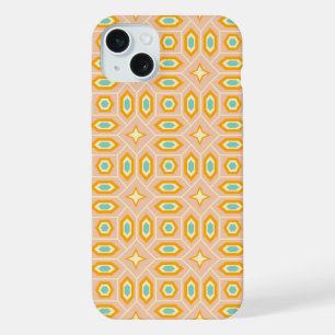 Motif géométrique rétro avec hexagones et étoiles