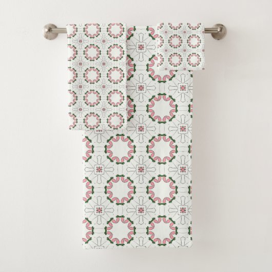 Motif géométrique rose et vert (En situation)