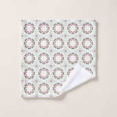 Motif géométrique rose et vert (Gant de toilette)