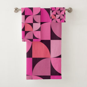 Motif géométrique rose moderne du milieu du siècle