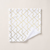 Motif Géométrique Rose Or Et Blanc (Gant de toilette)