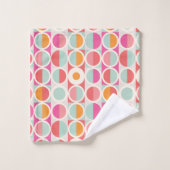 Motif géométrique rose orange (Gant de toilette)