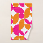 Motif géométrique rose orange milieu du siècle (Serviette à main)