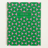 Motif géométrique rose vert Abstrait du milieu du  (Devant)
