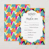 Motif géométrique style RSVP 80 de mariage (Devant / Derrière)