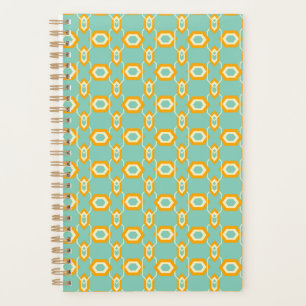 Motif géométrique stylisé en hexagone orange gras