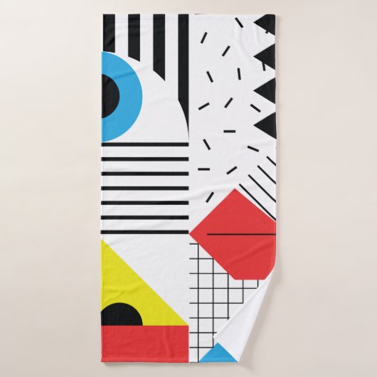 Motif géométrique transparent avec formes abstrait (Serviette de bain)