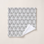 Motif géométrique triangle sur gris argenté (Gant de toilette)