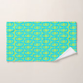 Motif géométrique turquoise et vert lime (Serviette à main)