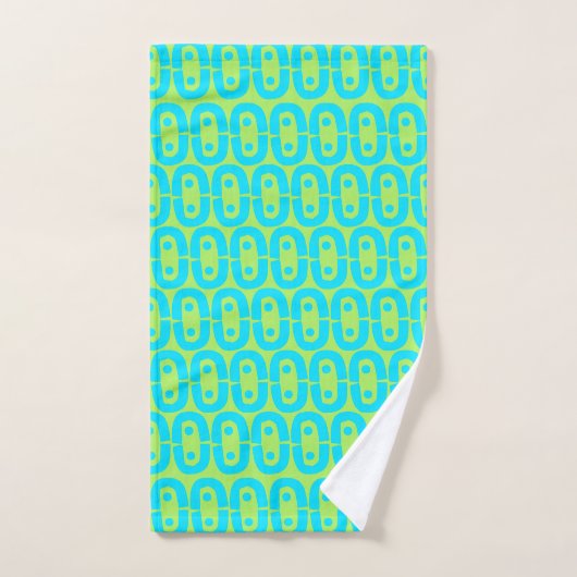 Motif géométrique turquoise et vert lime (Serviette à main)
