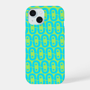 Motif géométrique turquoise et vert lime