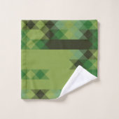 motif géométrique vert (Gant de toilette)