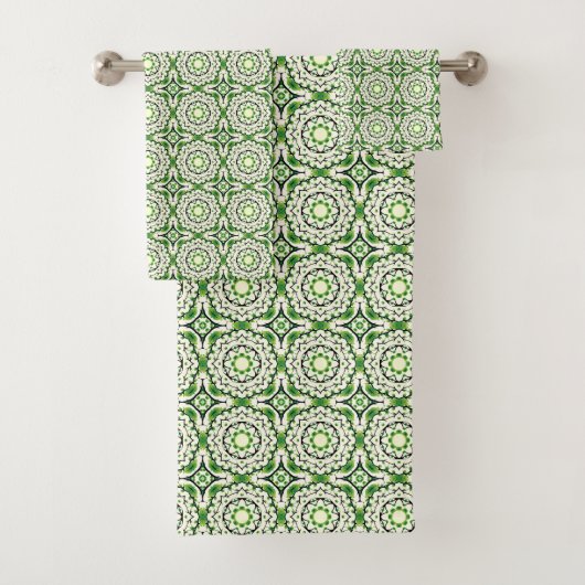 Motif géométrique vert et blanc (En situation)