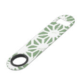 Motif géométrique vert et blanc olive (Devant angulaire)
