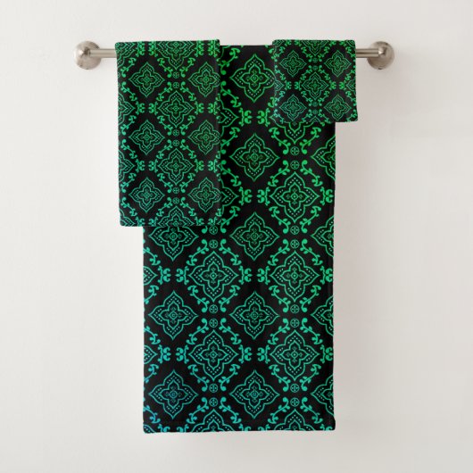 Motif géométrique vert / Impression indienne (En situation)