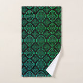 Motif géométrique vert / Impression indienne (Serviette à main)