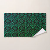 Motif géométrique vert / Impression indienne (Serviette à main)